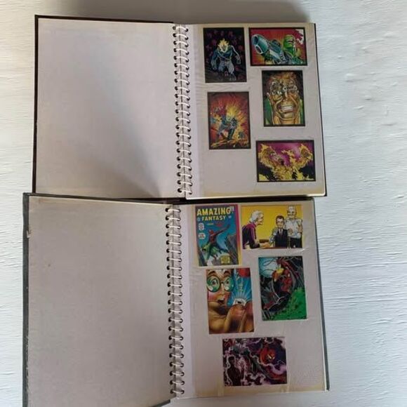 Vintage 1992 Marvel Cards Binders Lot of 2